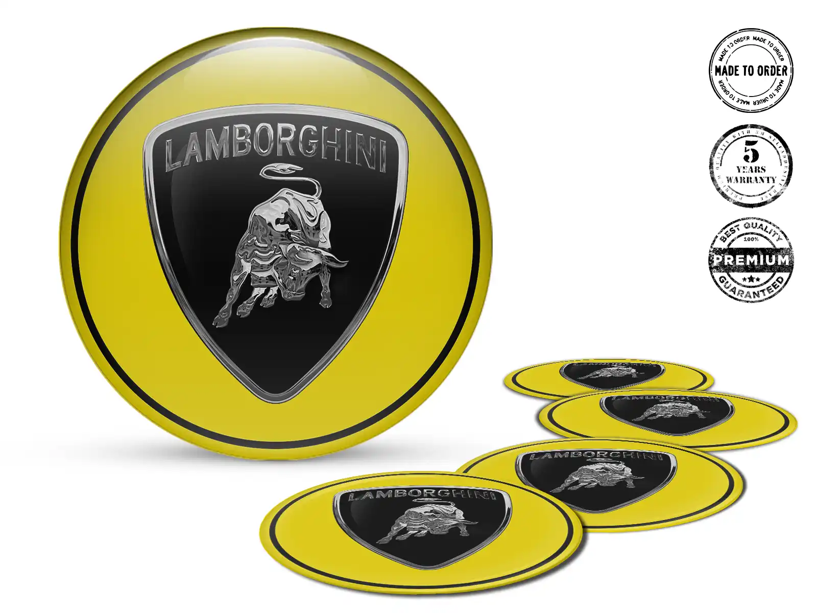 Lamborghini Calcomanías de Aro Logo Etiquetas Silicona Premium
